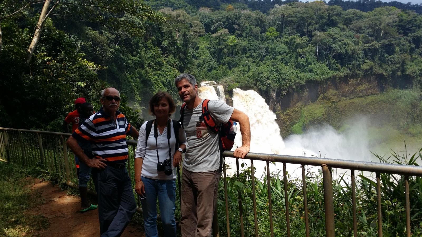 Guided tour group exploring a scenic destination in Cameroon and Africa